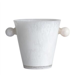 White Resin Ice Bucket w/Handles - White - White