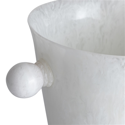 White Resin Ice Bucket w/Handles - White - White - Imagen 3