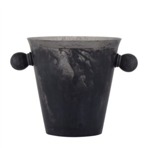 Black Resin Ice Bucket w/Handles - Black - Black