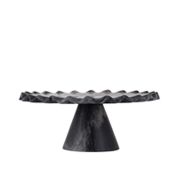 Black Resin Cake Stand Large - Black - Black