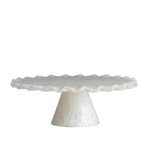 White Resin Cake Stand Large - White - White