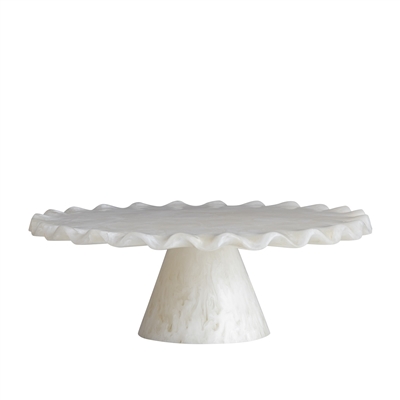 White Resin Cake Stand Large - White - White