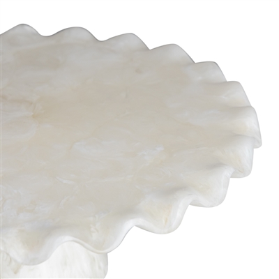 White Resin Cake Stand Large - White - White - Imagen 4