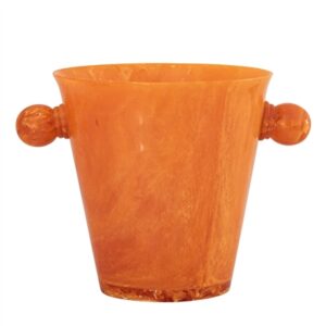 Orange Resin Ice Bucket w/Handles - Orange