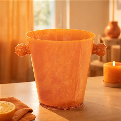 Orange Resin Ice Bucket w/Handles - Orange - Imagen 5