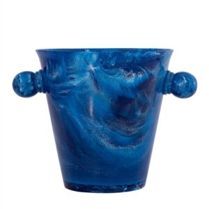 Blue Resin Ice Bucket w/Handles - Blue