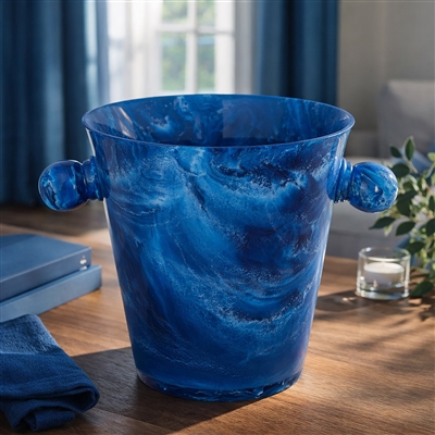 Blue Resin Ice Bucket w/Handles - Blue - Imagen 5