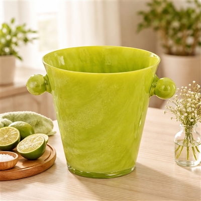 Green Resin Ice Bucket w/Handles - Green - Imagen 2