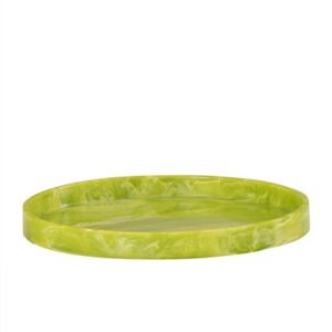 Lg Green Resin Round Tray - Green