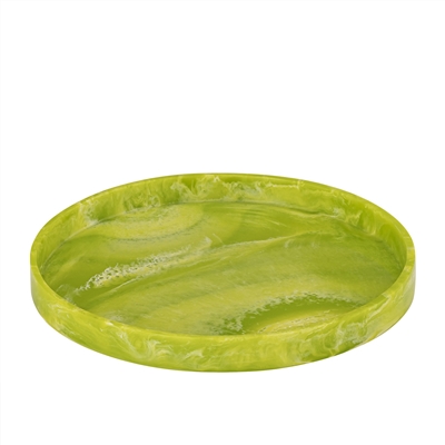 Lg Green Resin Round Tray - Green - Imagen 2