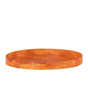 Lg Orange Resin Round Tray - Orange