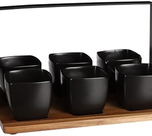 Lasio Ceramic Tapas Set Black - A - Black