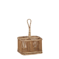 Sm. Norwich Bamboo Basket 7.85" x 7.85"- A - Brown