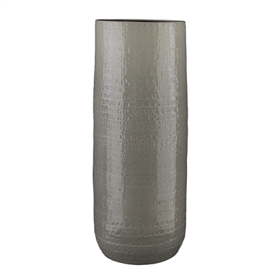 Floyd Vase Round Grey 11"Dia x 27.5"H - A - Grey