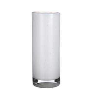 Tall Estelle Vase Cylinder Glass White - A - White