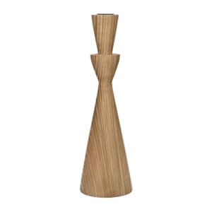 Celandine Candle Holder Ash Wood Natural Lg- ST - Natural