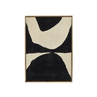 Wooly Canvas Black & White w/Frame - Black & White - Black & White