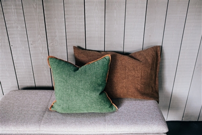 Alpha Opposites Green Linen Cushion - ST - Green - Imagen 3