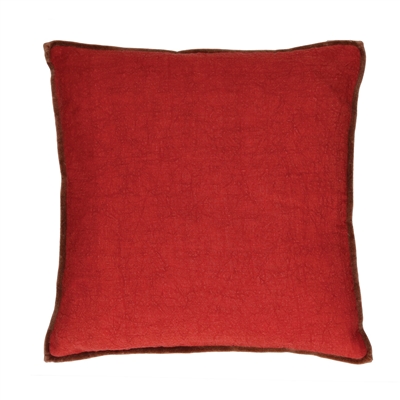Alpha Opposites Poppy Linen Cushion - Red - Red