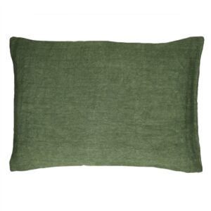 Alpha Basics Green Linen Cushion-ST - Green