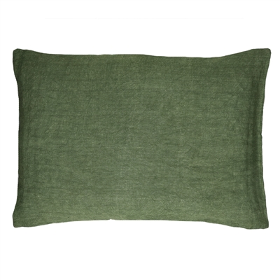 Alpha Basics Green Linen Cushion-ST - Green