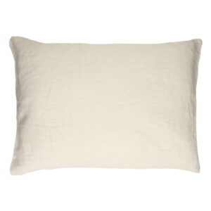 Alpha Basics Ivory Linen Cushion - White - White