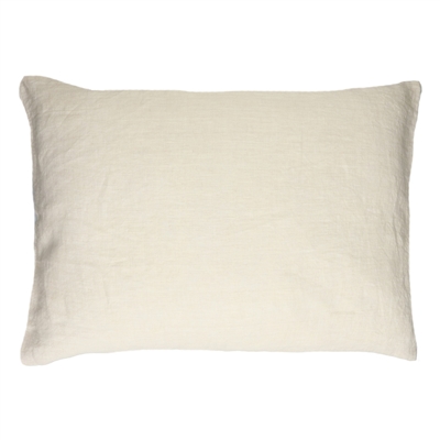 Alpha Basics Ivory Linen Cushion - White - White