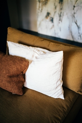 Alpha Basics Ivory Linen Cushion - White - White - Imagen 2