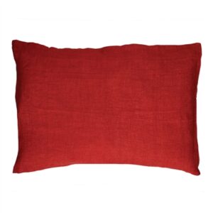 Alpha Basics Poppy Linen Cushion - Red - Red