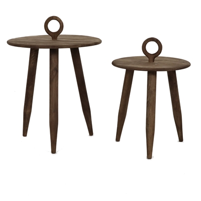 Tripoli Set of 2 Mango Wood Brown Coffee Tables - Brown - Brown