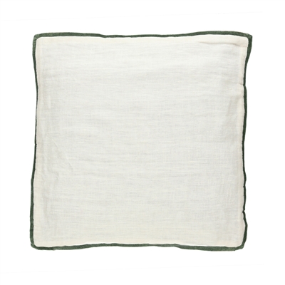 Alpha Opposites Green Linen Cushion - Green - Green