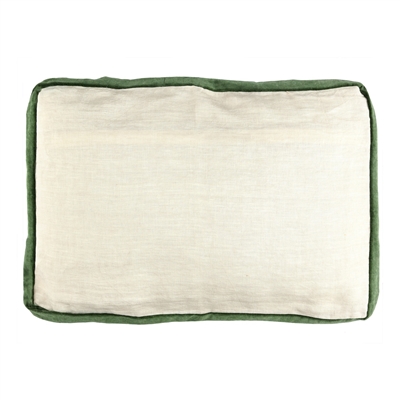 Alpha Borders Green Cushion Linen - Green - Green