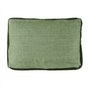 Alpha Green Borders Linen Cushion - Green - Green