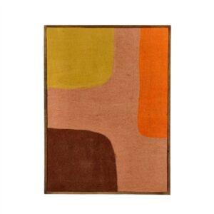 Wooly Mixed of Colors Canvas w/Mango Wood Frame - Multi - Multi
