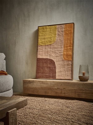 Wooly Mixed of Colors Canvas w/Mango Wood Frame - Multi - Multi - Imagen 2
