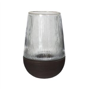 Arbre Dark Brown Hurricane/Vase Mango Wood Lg - Brown - Brown
