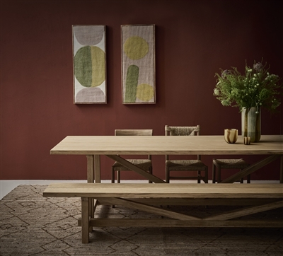 French Natural Oak Farm Bench - Natural - Natural - Imagen 2