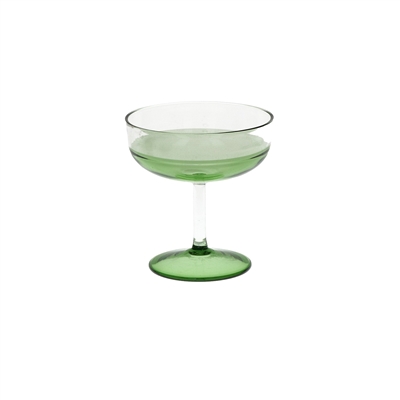Tarifa Green Coupe Glass 6 fl oz Borosilicate Glass - Green - Green