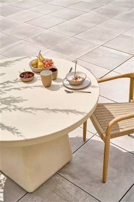 Makura Round Off-White Fiber Cement Table - Off-White - Imagen 3