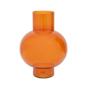 Vase Recycled Glass Tummy A Orange Rust