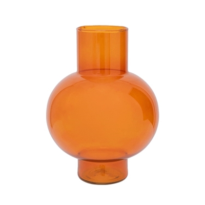 Vase Recycled Glass Tummy A Orange Rust