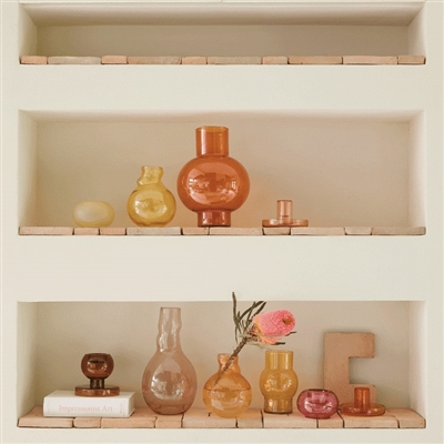 Vase Recycled Glass Tummy A Orange Rust - Imagen 3