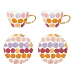 Good Morning Cup Cappuccino/Tea & Plate Joyful A, set of 4- ST - Multi